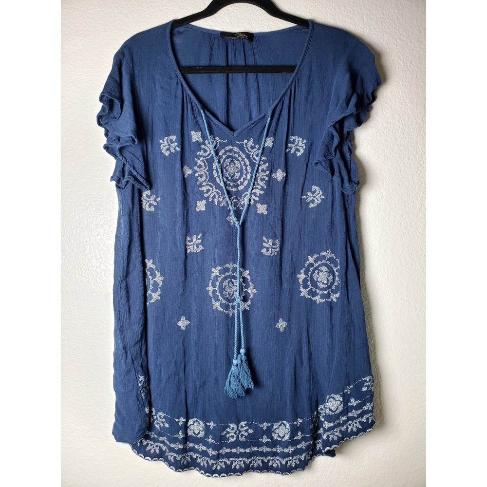 Suzanne Betro Tunic with silver Embroidery Size 1X